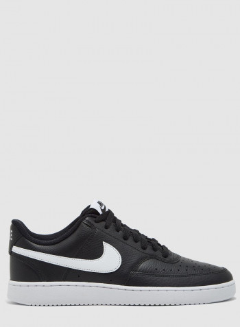 Court Vision Lace Up Low Top Sneakers Black/White