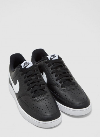 Court Vision Lace Up Low Top Sneakers Black/White