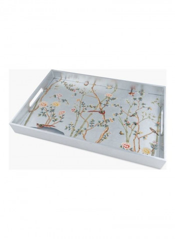 Floral Rectangle Tray Multicolour 45 x 30 x 4.5cm