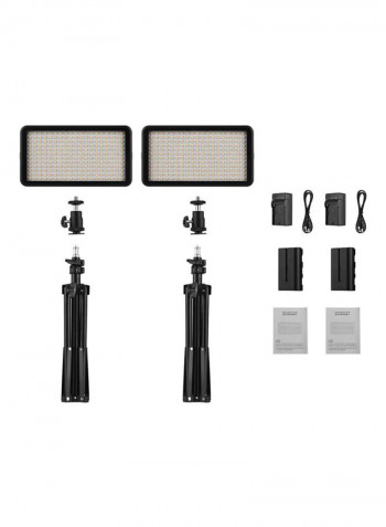 LED Video Light Kit Black/White