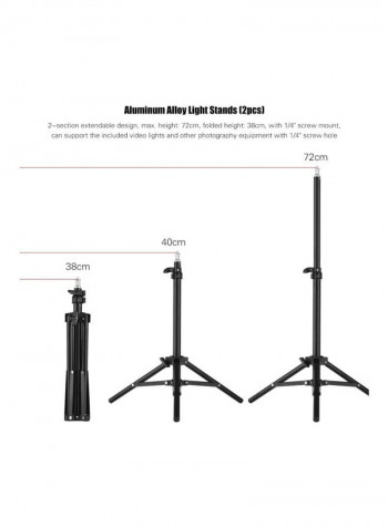 LED Video Light Kit Black/White
