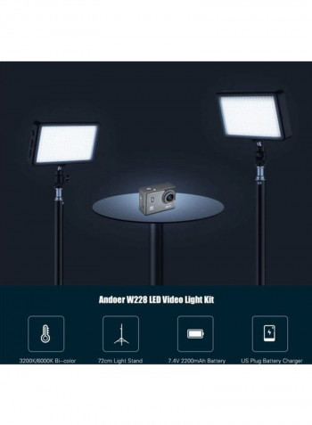 LED Video Light Kit Black/White