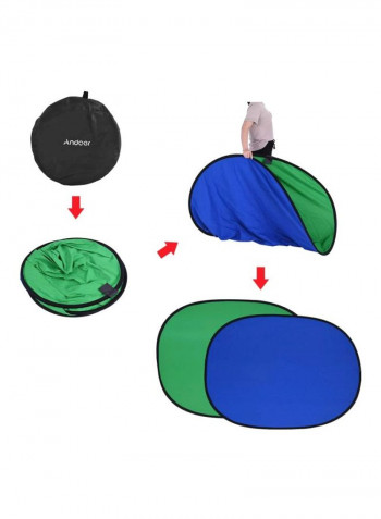 2-In-1 Collapsible Muslin Background Reflector 1.5x2meter Blue/Green