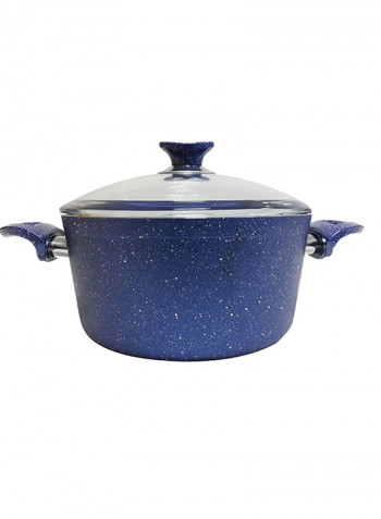 18-Piece Granite Cookware Set With Service Set Blue 9.5kg