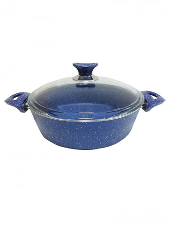 18-Piece Granite Cookware Set With Service Set Blue 9.5kg