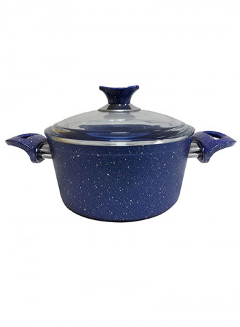 18-Piece Granite Cookware Set With Service Set Blue 9.5kg