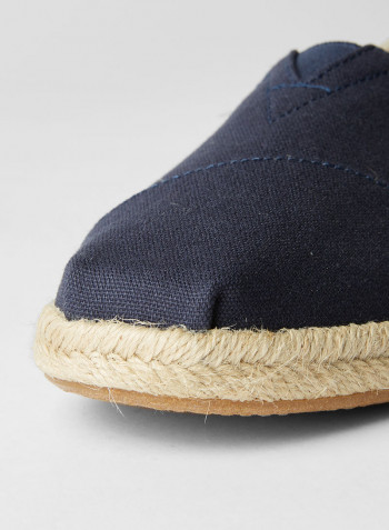 Ive League Stripe Printed Side Panels Espadrilles Navy