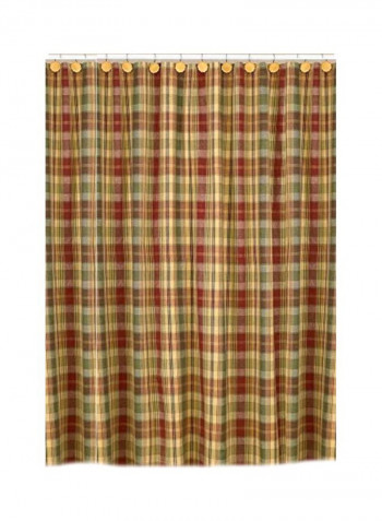 Checkered Shower Curtain Red/Yellow/Green 72x72inch