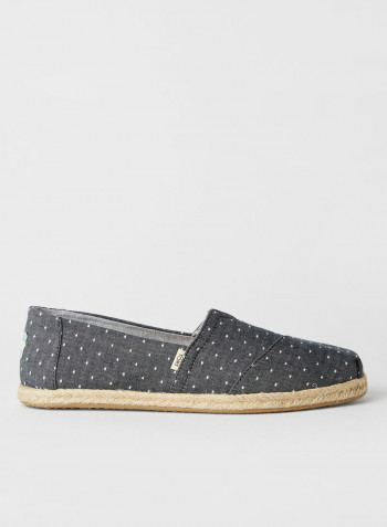 Dot Printed Classic Espadrilles Black