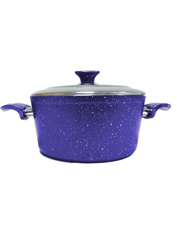 18-Piece Granite Cookware Set With Service Set Blue 9.5kg