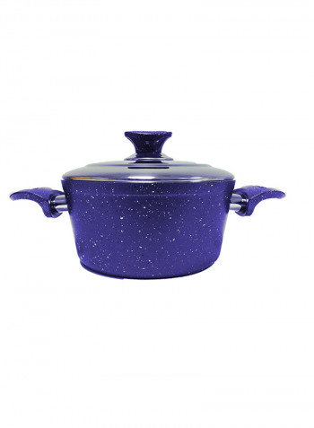 18-Piece Granite Cookware Set With Service Set Blue 9.5kg