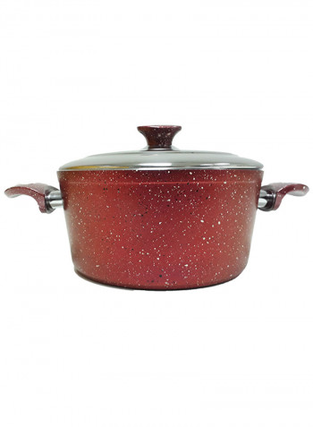 18-Piece Granite Cookware Set With Service Set Red 9.5kg