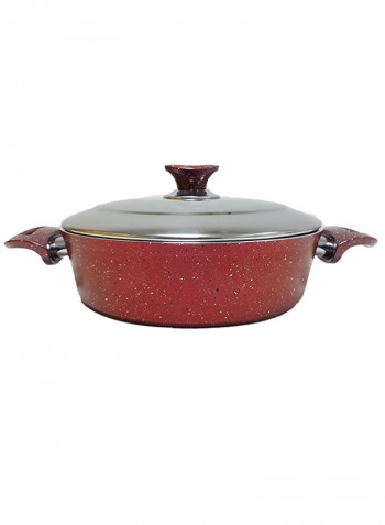 18-Piece Granite Cookware Set With Service Set Red 9.5kg