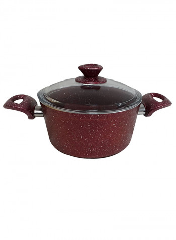 18-Piece Granite Cookware Set With Service Set Red 9.5kg