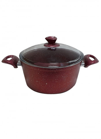 18-Piece Granite Cookware Set With Service Set Red 9.5kg
