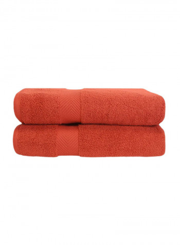 2-Piece Soft Bath Sheet Orange 34 x 68inch