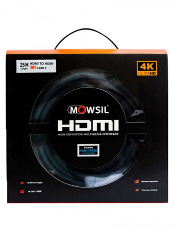 4K HDMI Cable 25meter Black