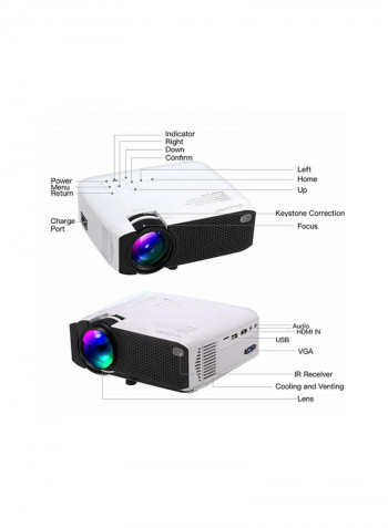 Mini LED Portable Projector - 2500 Lumens E400 Standard White