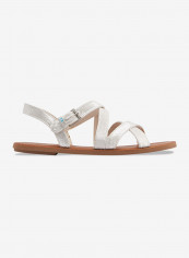 Silver Metallic Shantung Sicily Sandals Silver