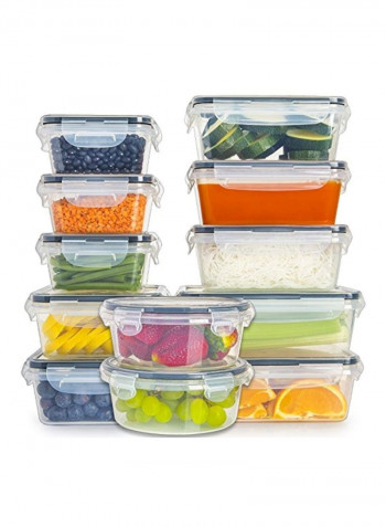 12-Piece Food Storage Container With Lid Clear