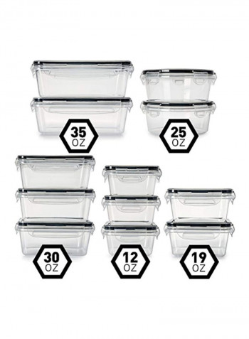 12-Piece Food Storage Container With Lid Clear