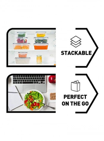 12-Piece Food Storage Container With Lid Clear