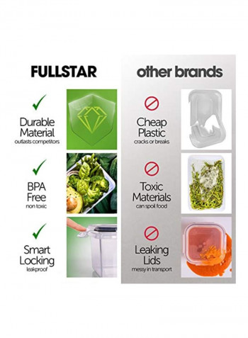 12-Piece Food Storage Container With Lid Clear