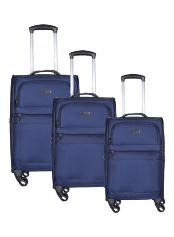 3-Piece Lightweight Trolley Bag Set Blue