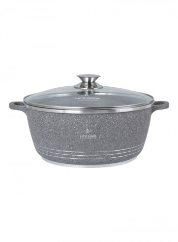 5-Piece Granite Coating Cookware Set Grey/Silver 28cm