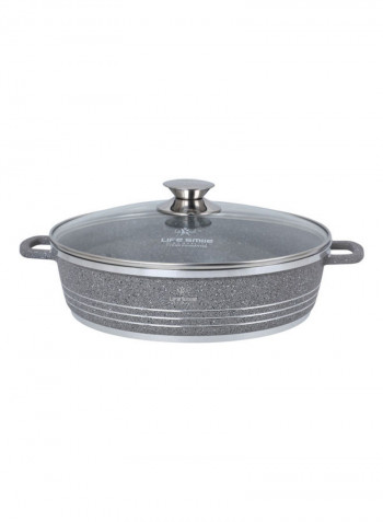 5-Piece Granite Coating Cookware Set Grey/Silver 28cm