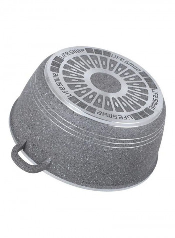 5-Piece Granite Coating Cookware Set Grey/Silver 28cm
