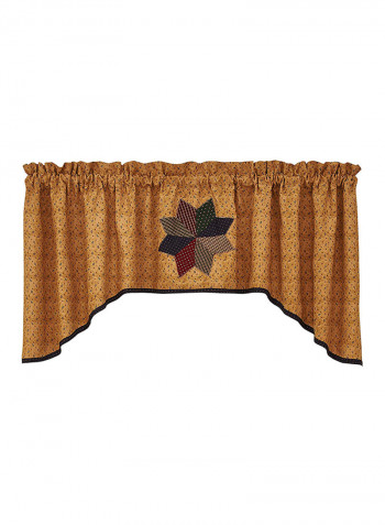 Montclair Lined Jabot Window Valance Brown 72 x 22inch
