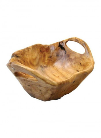Wooden Bowl Beige 11x11x6inch