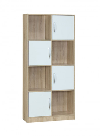 Oslo Sonoma Book Case with 4-Doors Multicolour 80 x 174 x 29centimeter