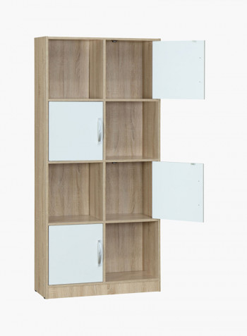 Oslo Sonoma Book Case with 4-Doors Multicolour 80 x 174 x 29centimeter