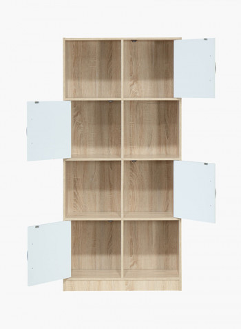 Oslo Sonoma Book Case with 4-Doors Multicolour 80 x 174 x 29centimeter