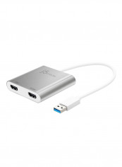 USB 3.0 To Dual HDMI Multi-Monitor Adapter Silver
