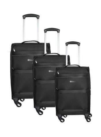 3-Piece Light Weight Trolley Bag Set Black
