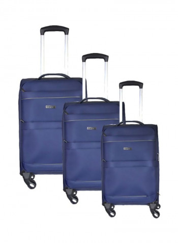 3-Piece Lightweight Trolley Bag Set Blue