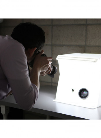 Foldable Photography Box With Dual LED Light 15inch White