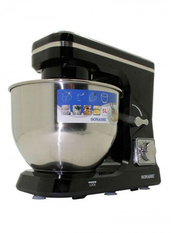 3 In 1 Stainless Steel Bowl Stand Mixer SMX-140 Black/Silver