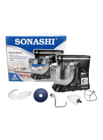 3 In 1 Stainless Steel Bowl Stand Mixer SMX-140 Black/Silver
