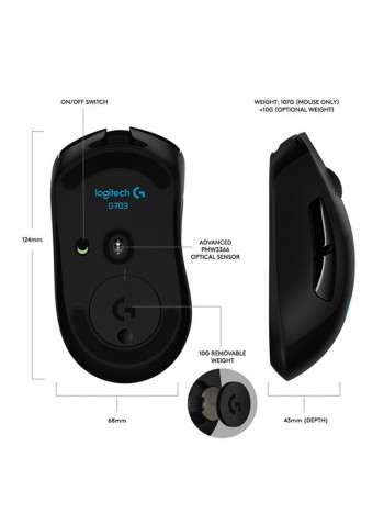 G703 Lightspeed Wireless Gaming Mouse Black