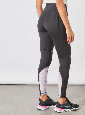 Bonded High Waist Training Leggings أسود