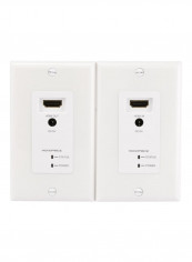 HDMI Wall Plate Extender With LED Indicator White 10.2x6.5x2.2inch