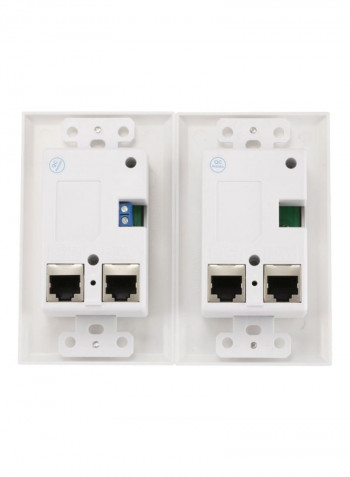 HDMI Wall Plate Extender With LED Indicator White 10.2x6.5x2.2inch