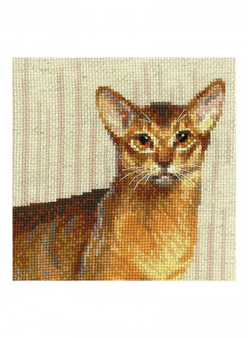 Abyssinian Cats Counted Cross Stitch Kit Brown/Beige/Black
