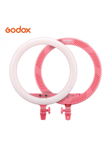 Bi-Colour Adjustable Brightness LED Ring Light 18inch Pink