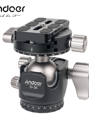 Low Profile Double Panoramic Machining Tripod Ball Head Black/Silver