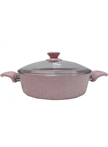 18-Piece Granite Cookware Set With Service Set Pink 9.5kg